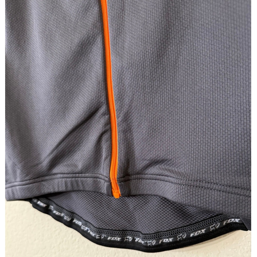 Fox Racing Cycling Jersey In Gray and Orange Air Cool Full Zip Top Size Medium - Picture 5 of 6